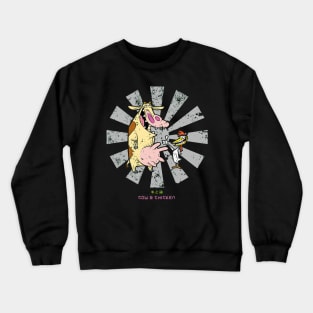 Cow And Chicken Retro Japanese Crewneck Sweatshirt